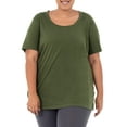 thumbnail image 1 of Terra & Sky Women's Plus Size Scoop Neck Shirred T-Shirt, 1 of 5