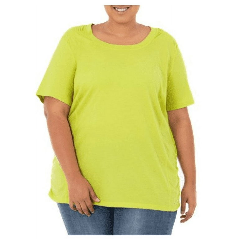 Terra & Sky Women's Plus Size Green Collar Shirt Dress Size 4X