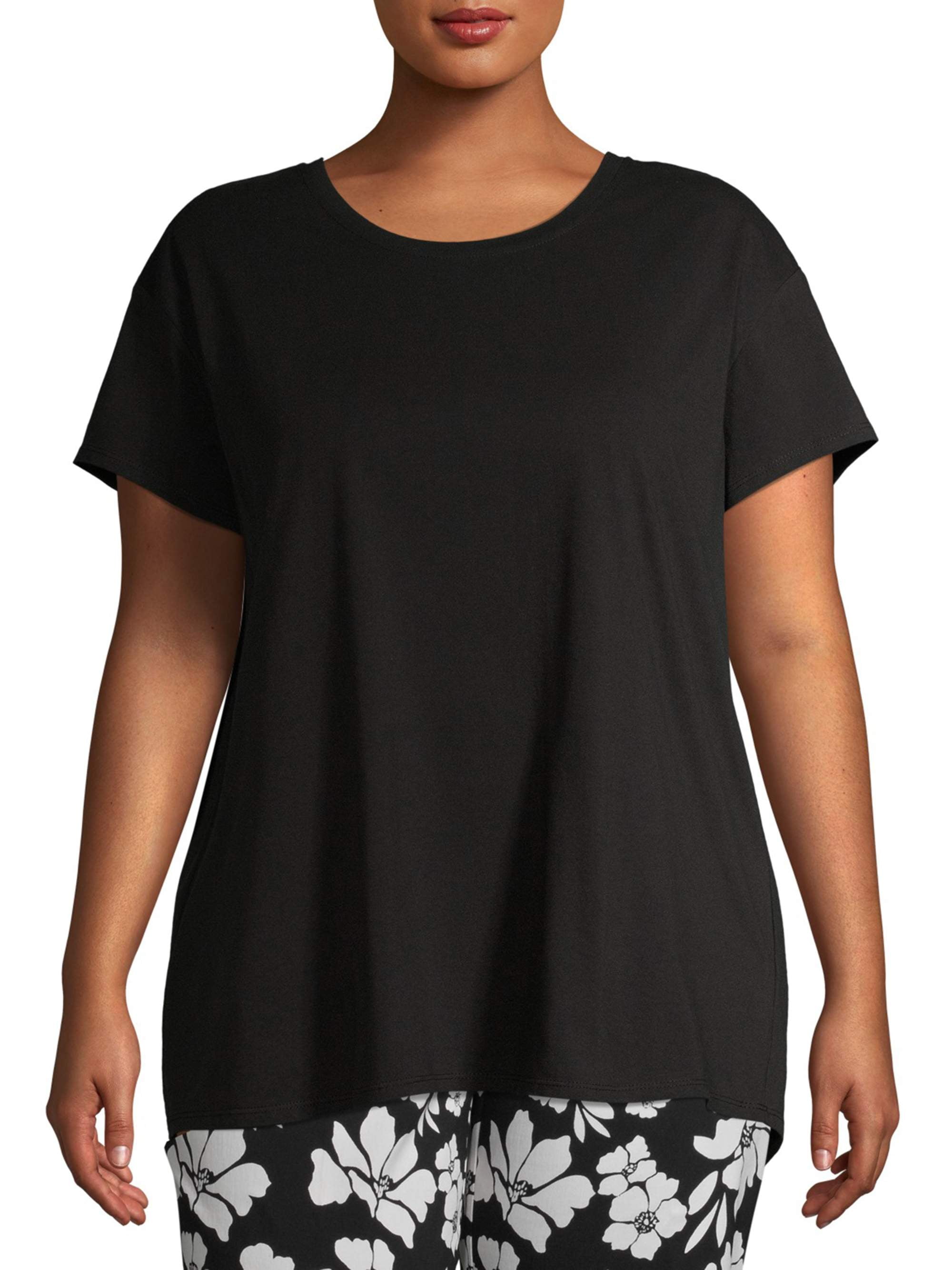 Terra & Sky Women's Plus Size Short Sleeve Super Soft Shirttail TShirt