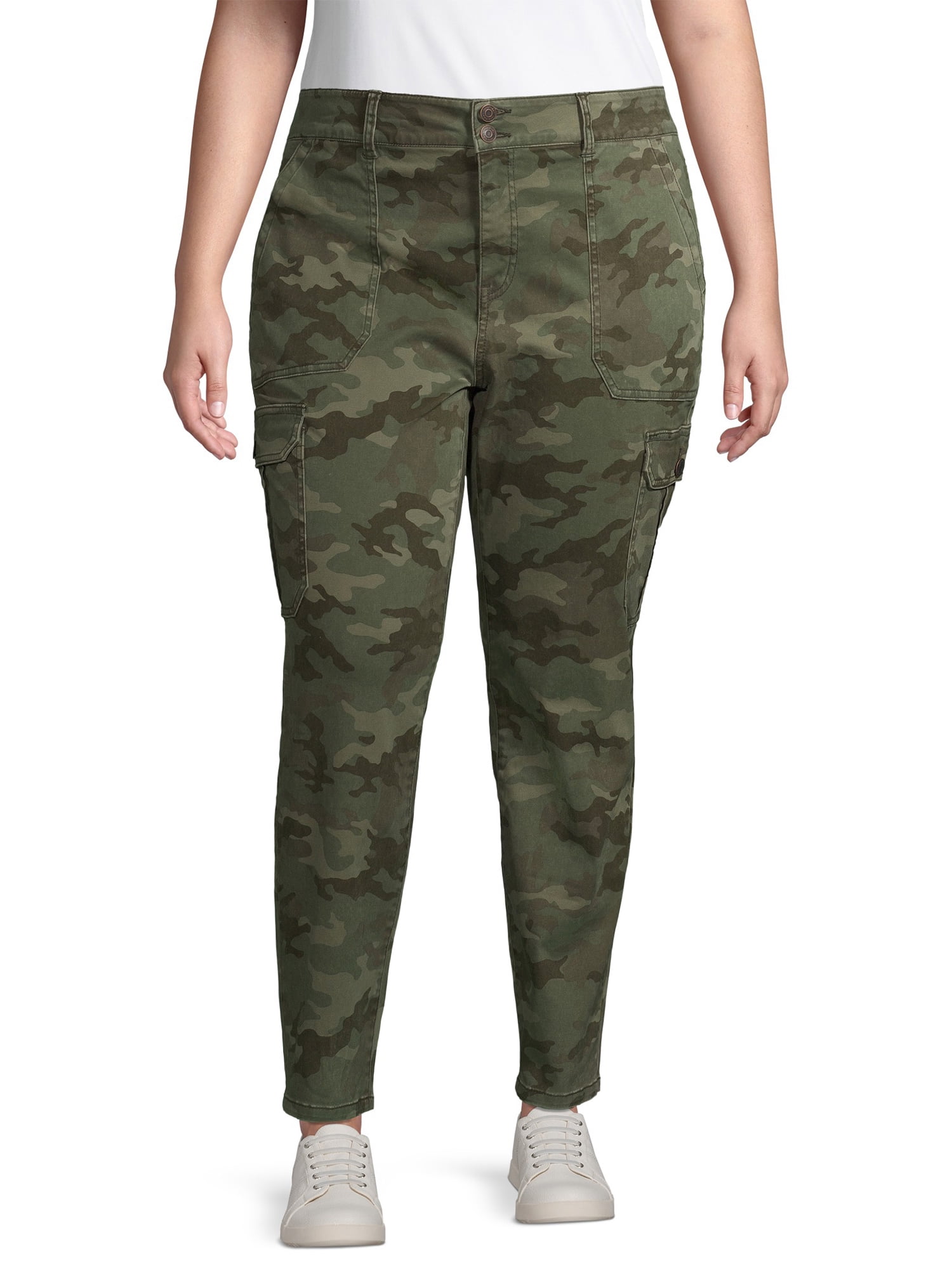 Terra & Sky Women's Plus Size Skinny Cargo Pant - Walmart.com