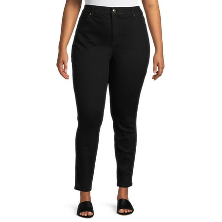 Terra & Sky Women's Plus Size Skinny Jeans, Regular and Petite