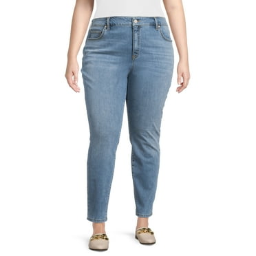 Terra & Sky Women's Plus Size Skinny Jeans, Regular and Petite