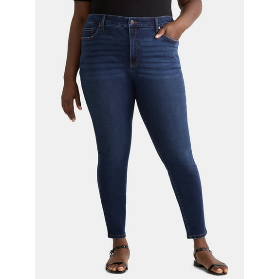 Terra & Sky Women's Plus Size Skinny Jeans, Regular and Petite