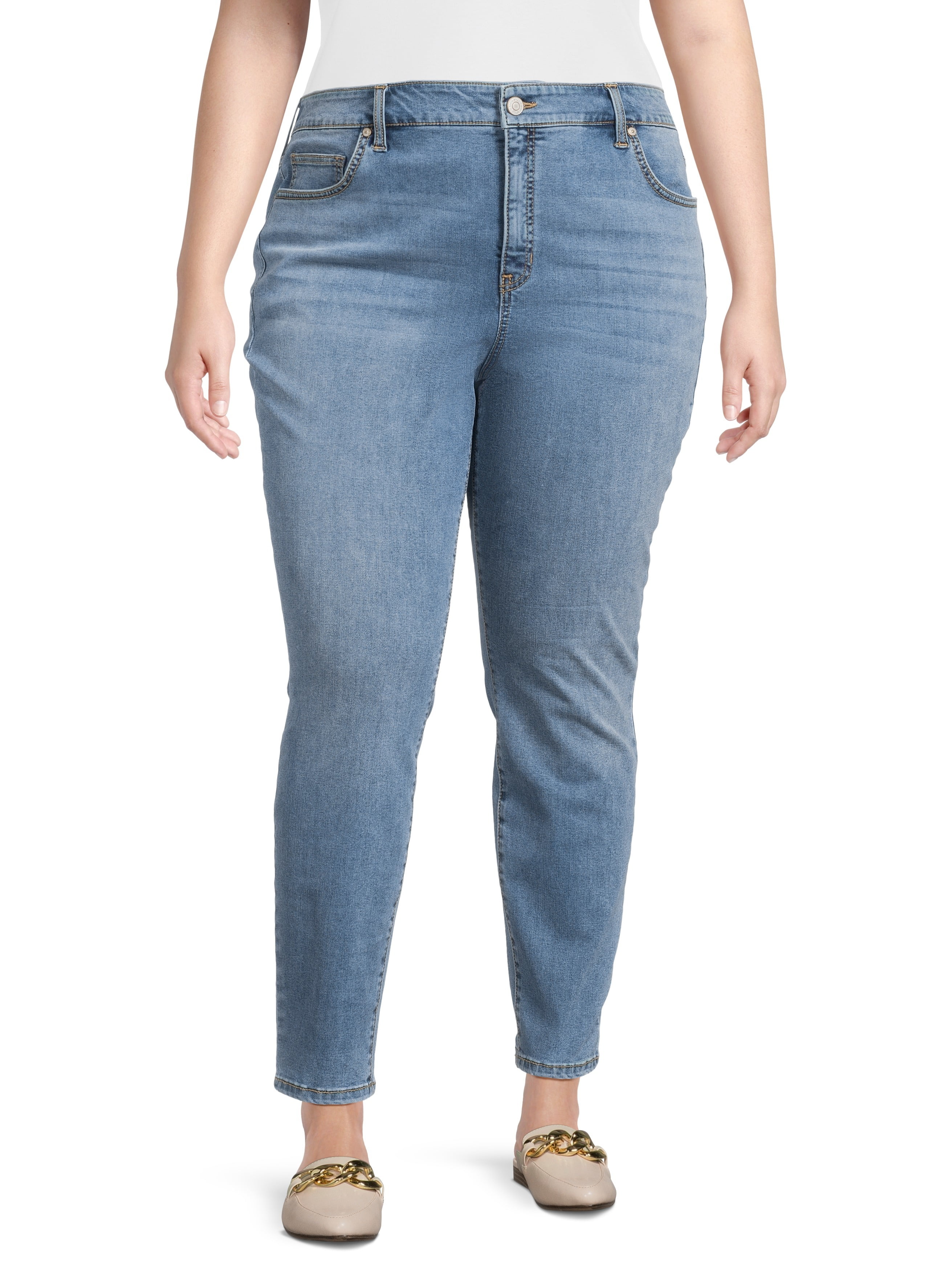 Terra & Sky Women's Plus Size Core Denim Skinny Jeans, Sizes 16W-28W