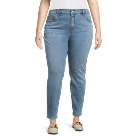 Terra & Sky Women's Plus Size Skinny Jeans, Regular and Petite
