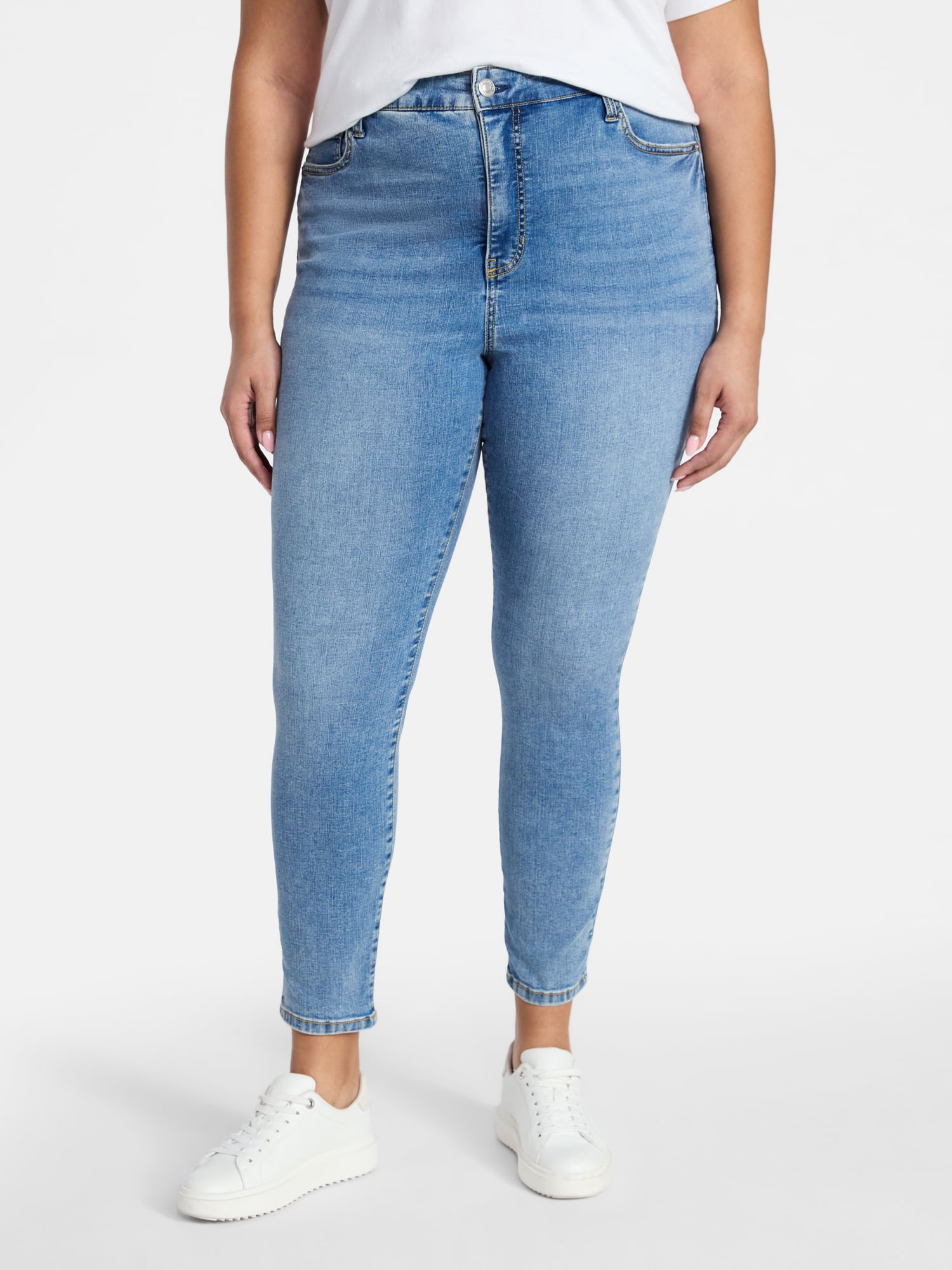 Terra & Sky Women's Plus High Rise Skinny Jeans, Sizes 16W-28W