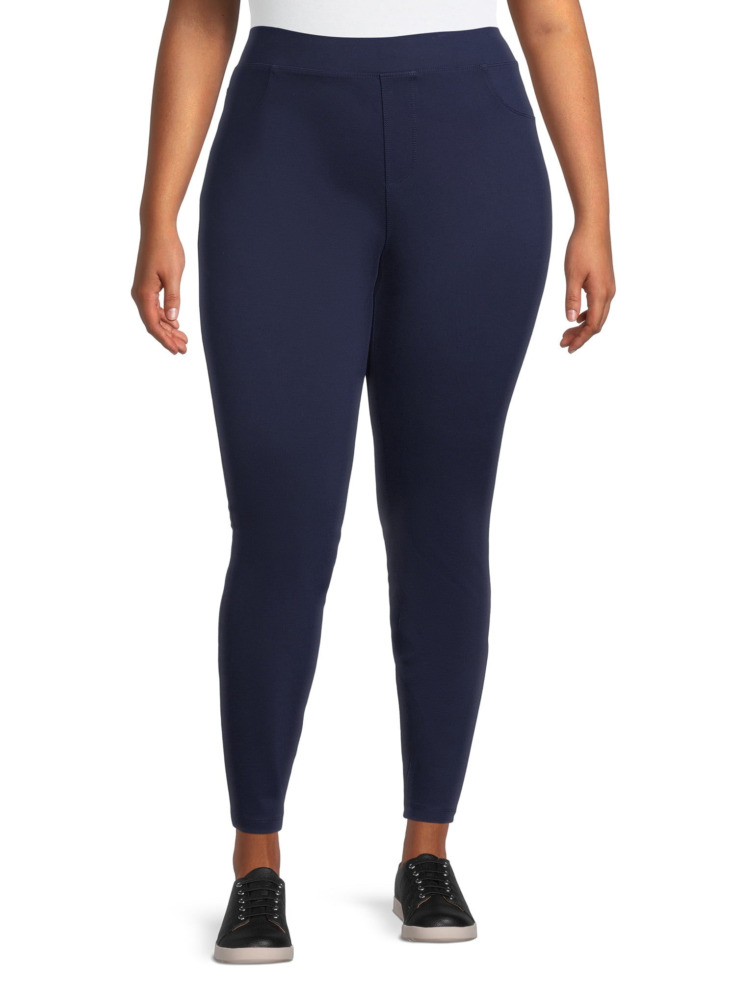 Terra & Sky Women's Plus Size Skinny Ponte Pants 