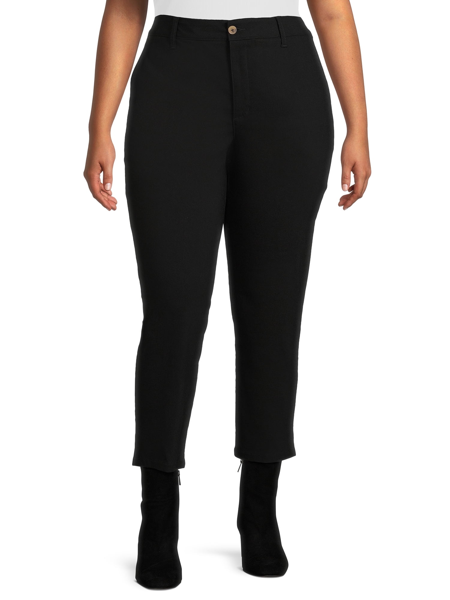 Terra Sky Women s Plus Size Slim Fit Pants 27 Inseam for Regular Walmart