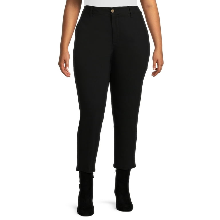 Terra & Sky Women's Plus Size Slim Fit Pants, 27 Inseam for Regular 