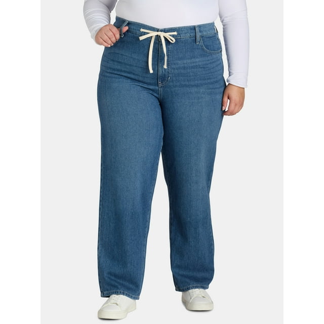 Terra & Sky Women's Plus Size Slouchy Jeans, 29” Inseam, Sizes 16W-24W ...
