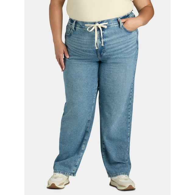 Terra & Sky Women's Plus Size Slouchy Jeans, 29” Inseam, Sizes 16W-24W ...