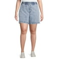 thumbnail image 1 of Terra & Sky Women's Plus Size Slouchy Pull-On Denim Shorts, 1 of 5