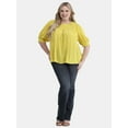 thumbnail image 1 of Terra & Sky Women's Plus Size Smocked Blouse, Sizes 0X-5X, 1 of 5