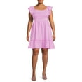 thumbnail image 1 of Terra & Sky Women's Plus Size Smocked Ruffle Hem Dress, 1 of 5