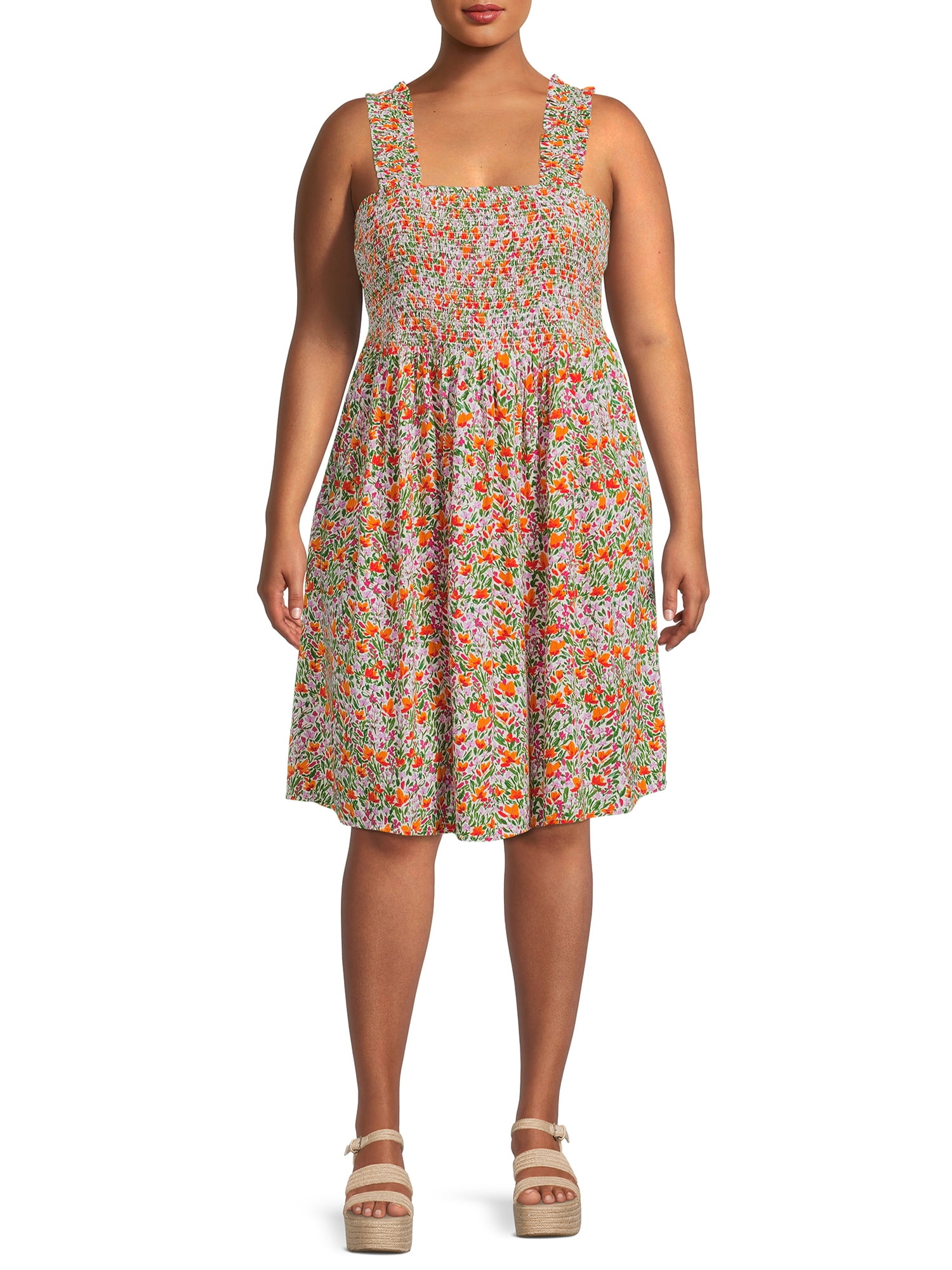 Terra u0026 Sky Women's Plus Size Smocked Sun Dress - Walmart.com