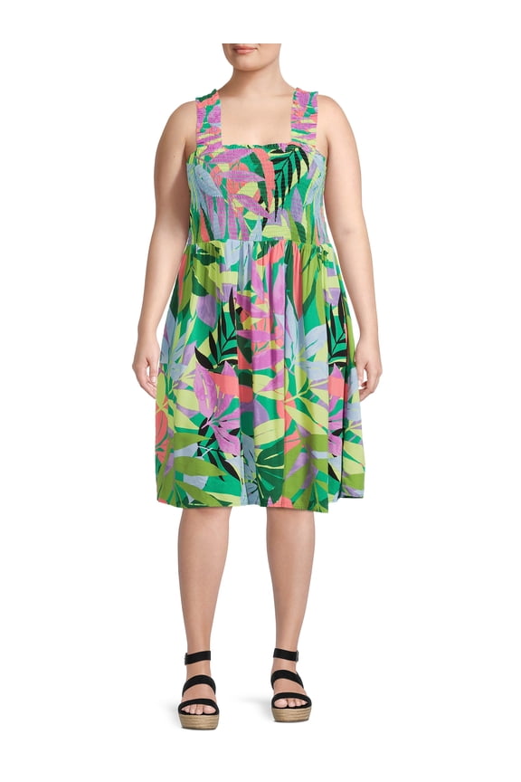 Women's Plus Size Smocked Sun Dress