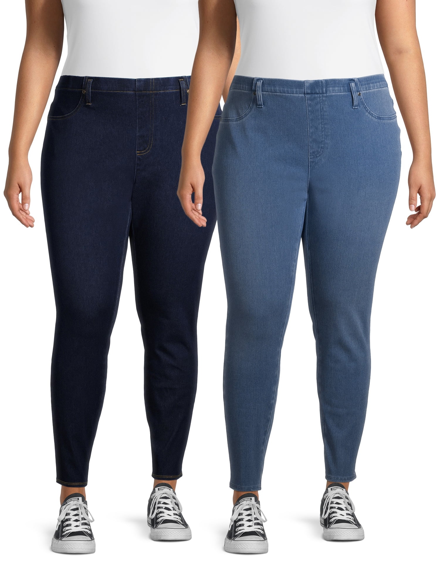 Terra & Sky Medium Wash Plus Size Denim Jeggings, Medium Wash, 2X