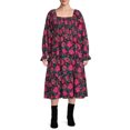 thumbnail image 1 of Terra & Sky Women's Plus Size Square Neck Peasant Dress, 1 of 5
