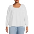 thumbnail image 1 of Terra & Sky Women's Plus Size Square Neck Top, 1 of 6
