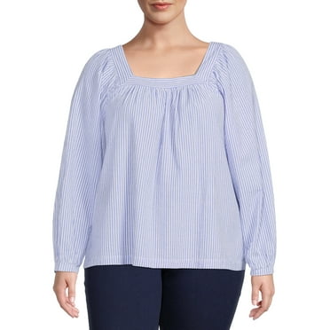 Terra & Sky Women's Plus Size Square Neck Top