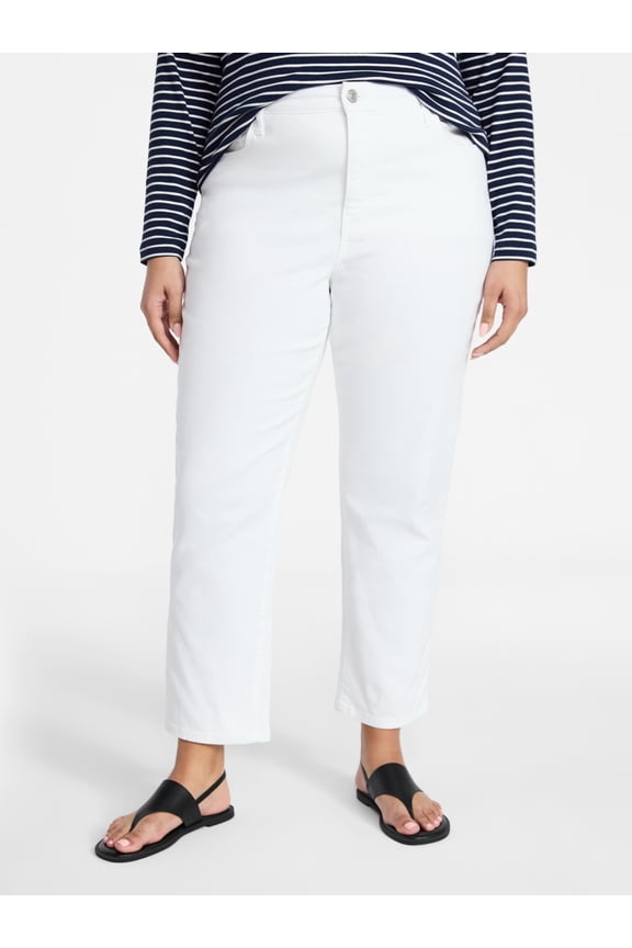 Women's Plus High Rise Straight Jeans, Sizes 16W-28W