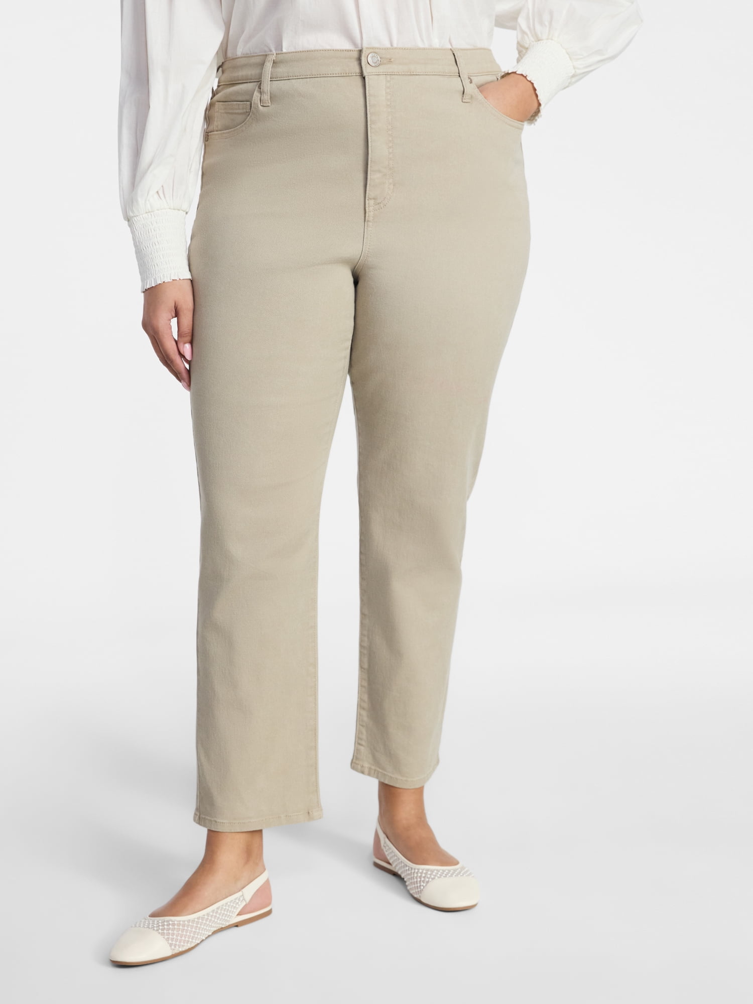 Women's Plus High Rise Straight Jeans, Sizes 16W-28W