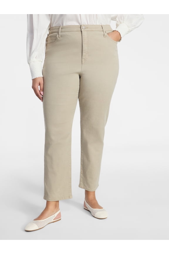 Women's Plus High Rise Straight Jeans, Sizes 16W-28W