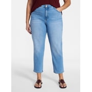 Women's Plus High Rise Straight Jeans, Sizes 16W-28W