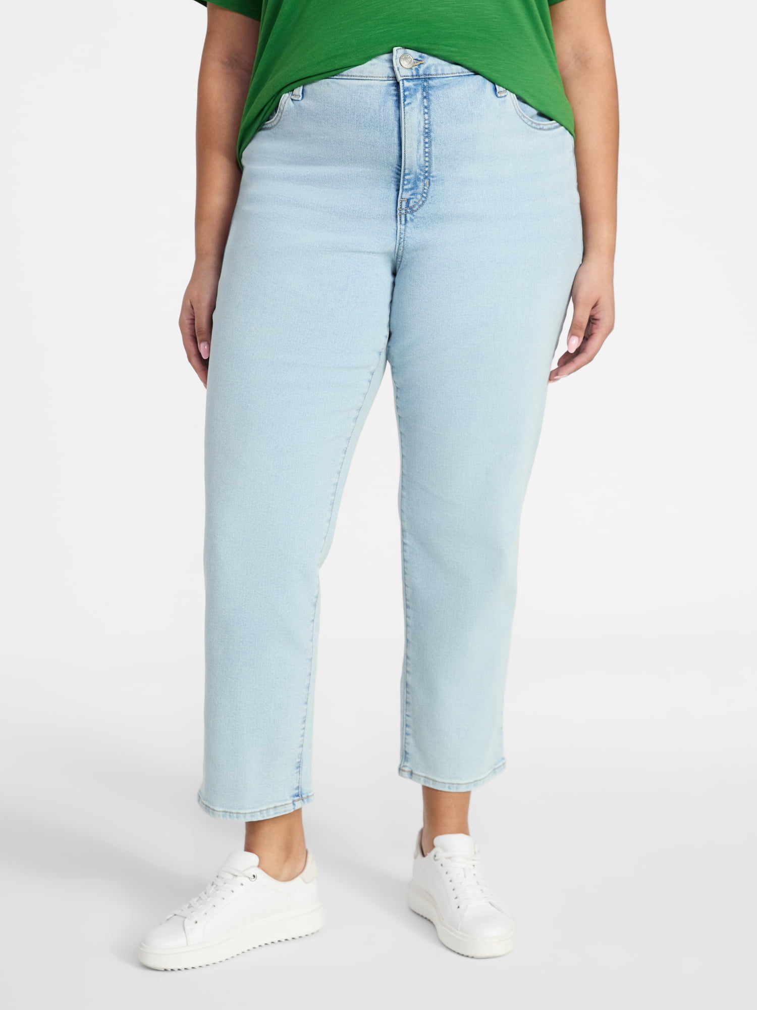 Terra & Sky Women's Plus High Rise Straight Jeans, Sizes 16W-28W