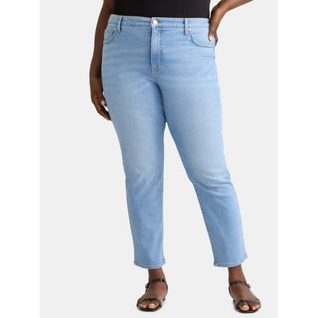 Terra & Sky Women's Plus Size Straight Leg Skinny Jeans