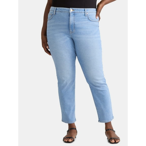 Terra & Sky Women's Plus Size Straight Leg Skinny Jeans