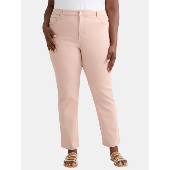 Terra & Sky Women's Plus Size Straight Leg Skinny Jeans