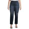 Terra & Sky Women's Plus Size Straight MidRise Jeans, 30.25” inseam