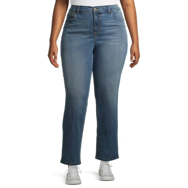 Terra & Sky Women's Plus Size Straight Jeans, 30.25” inseam - Walmart.com