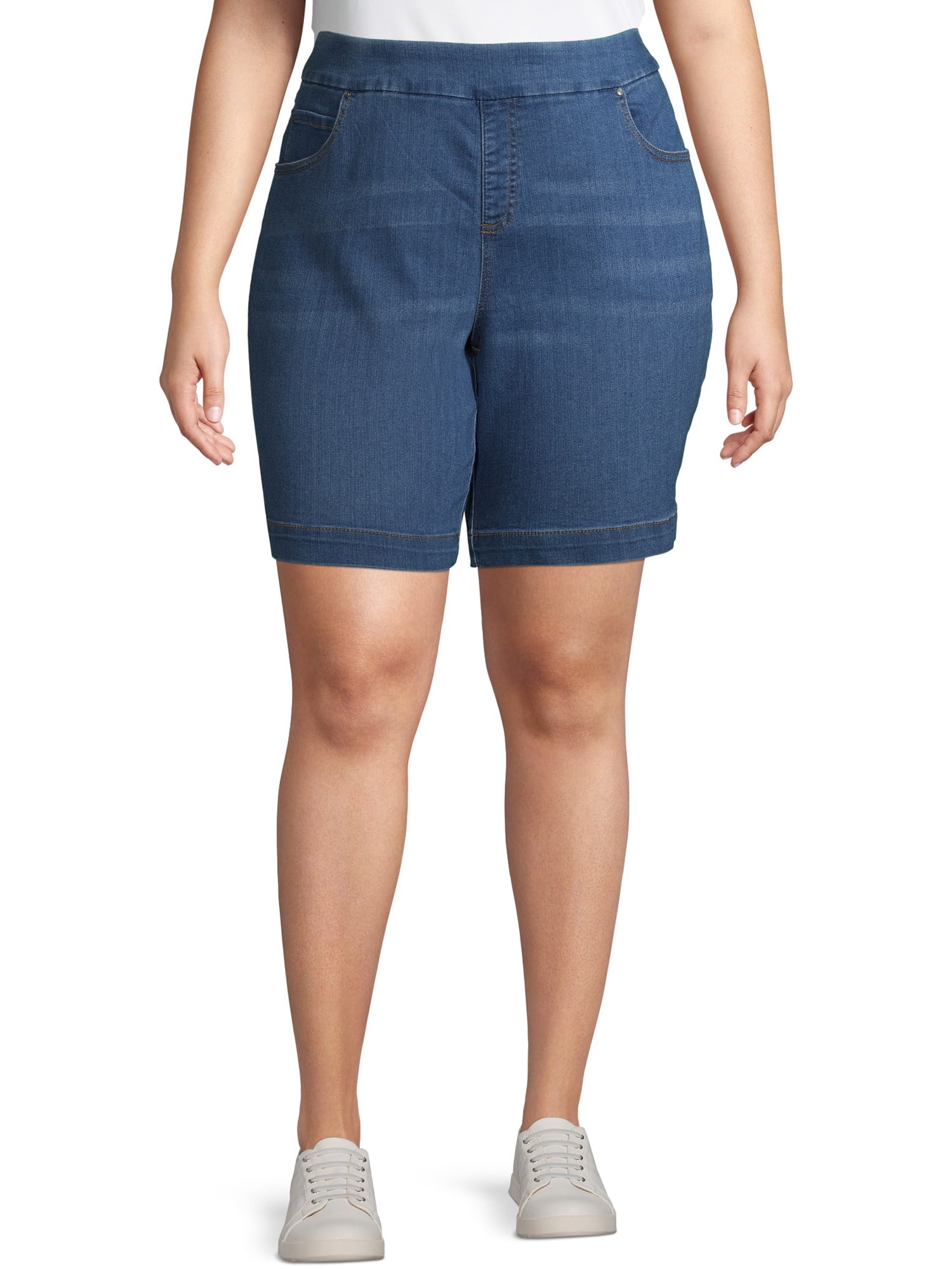 Terra Sky Women s Plus Size Stretch Pull On Denim Capris