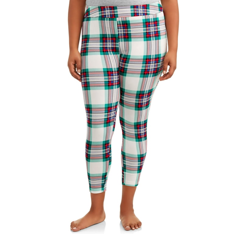Terra Sky Women s Plus Size Sueded Full Length Plaid Legging