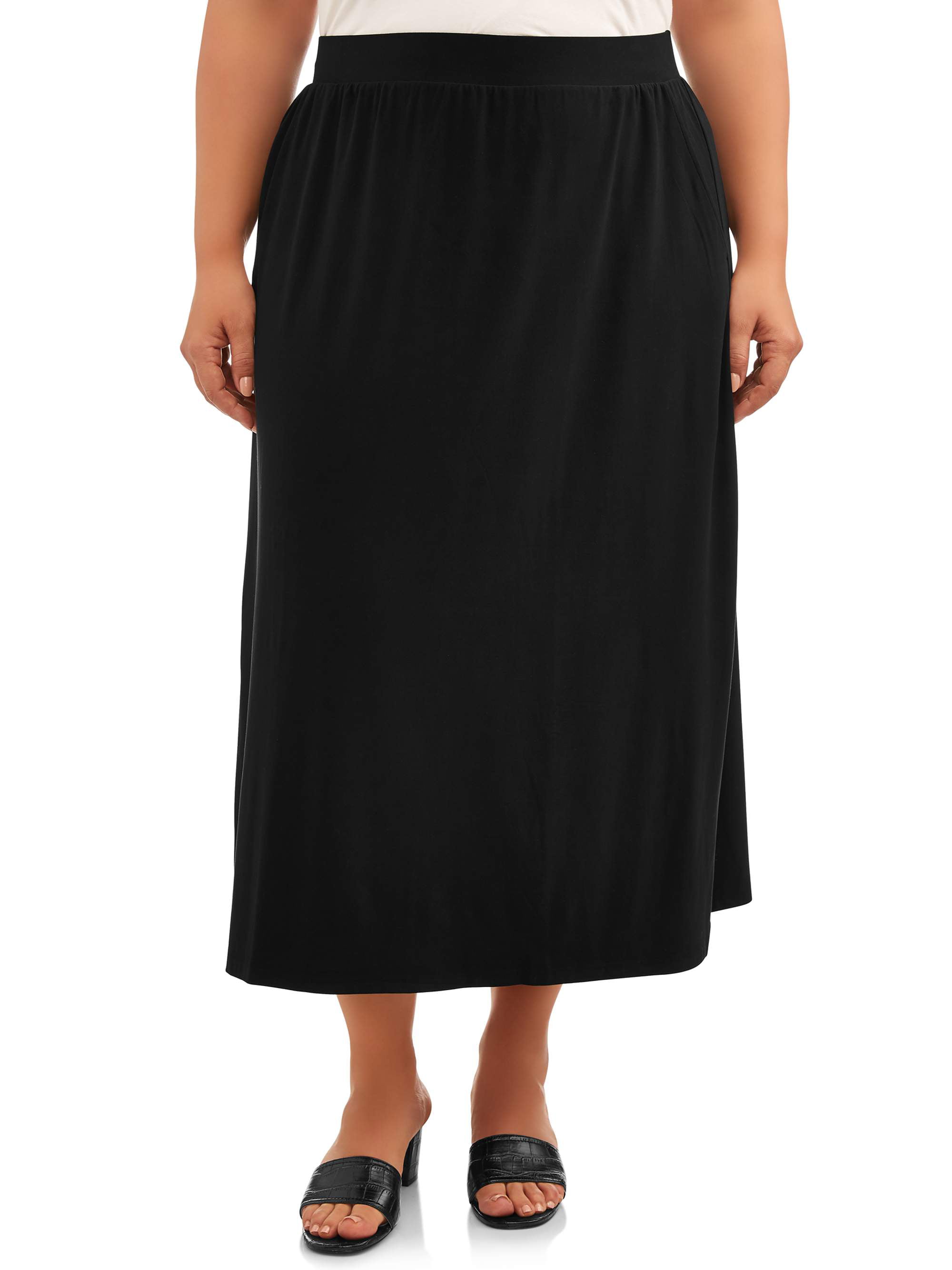 Terra & Sky Women's Plus Size Sueded Skirt - Walmart.com