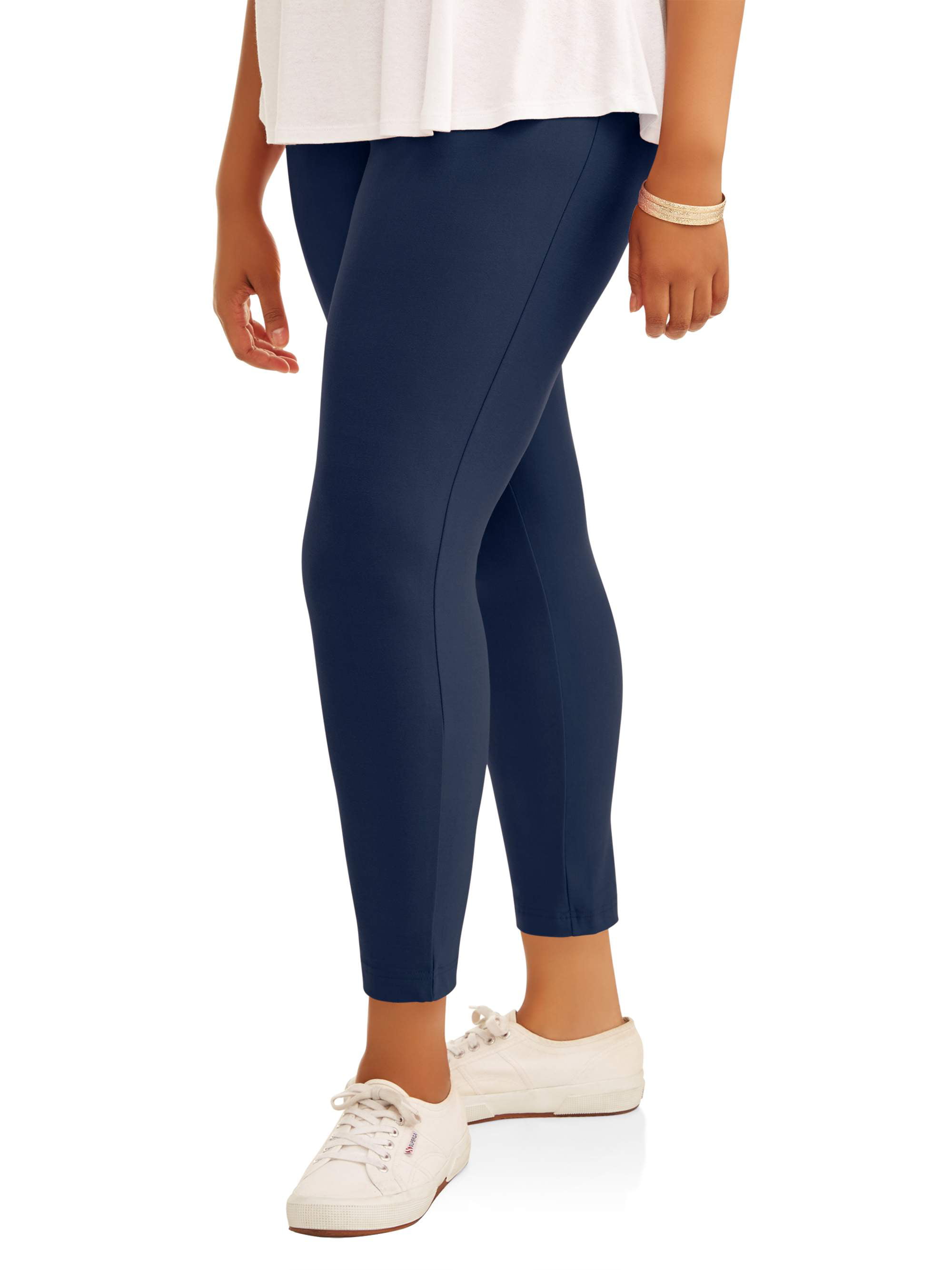 Terra & Sky Women's Plus Size Super Soft Elastic Waistband Full Length  Legging 