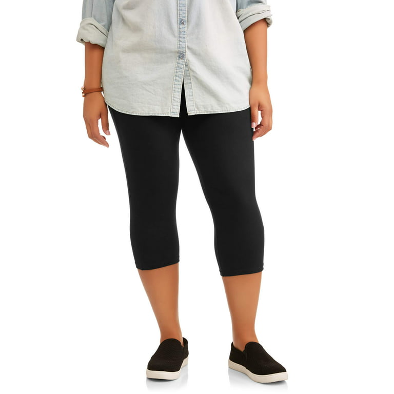 Terra & Sky Women's Plus Size Super Soft Essential Capri Legging