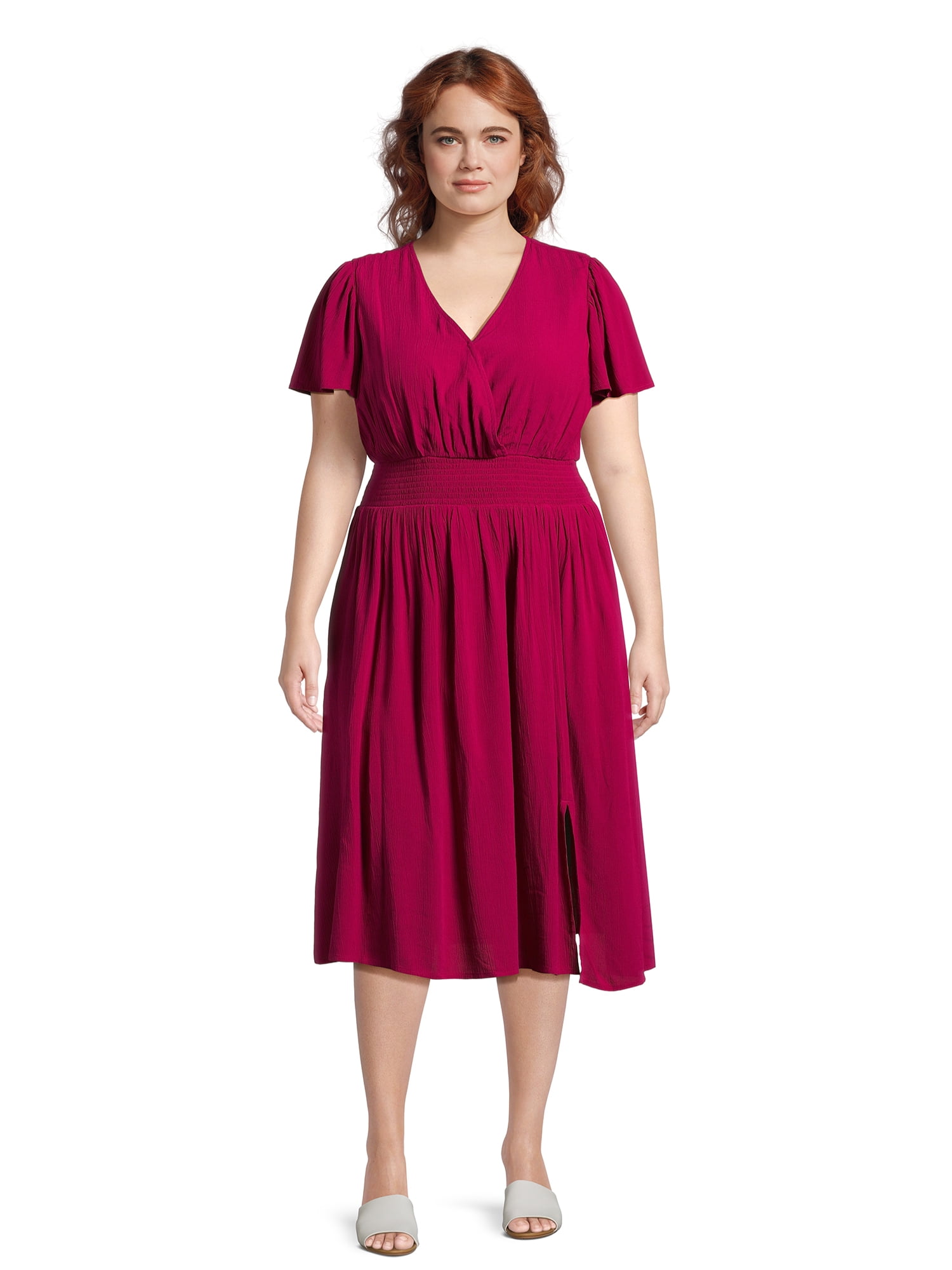 Terra Sky Women s Plus Size Surplice Midi Dress Sizes 0X 5X terra-sky-women-s-plus-size-surplice-midi-dress-sizes-0x-5x