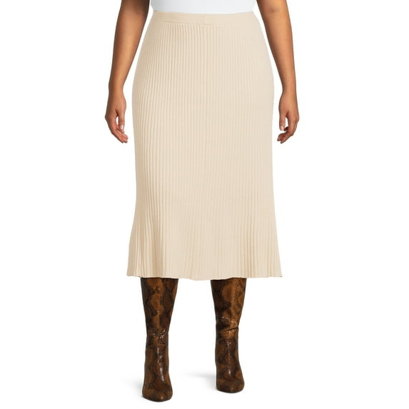 Terra & Sky Women's Plus Size Sweater Skirt