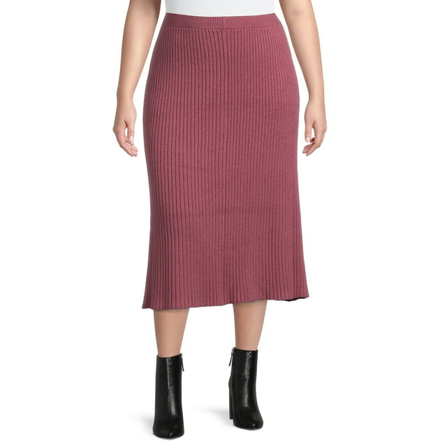 Terra & Sky Women's Plus Size Sweater Skirt - Walmart.com