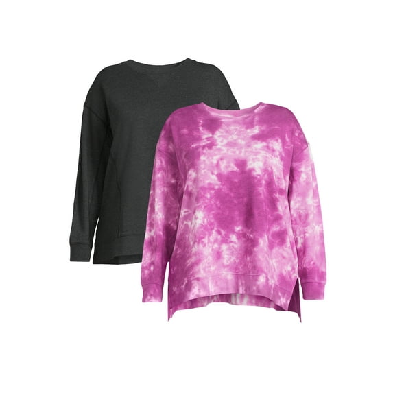 Terra & Sky Women's Plus Size Sweatshirt, 2-Pack