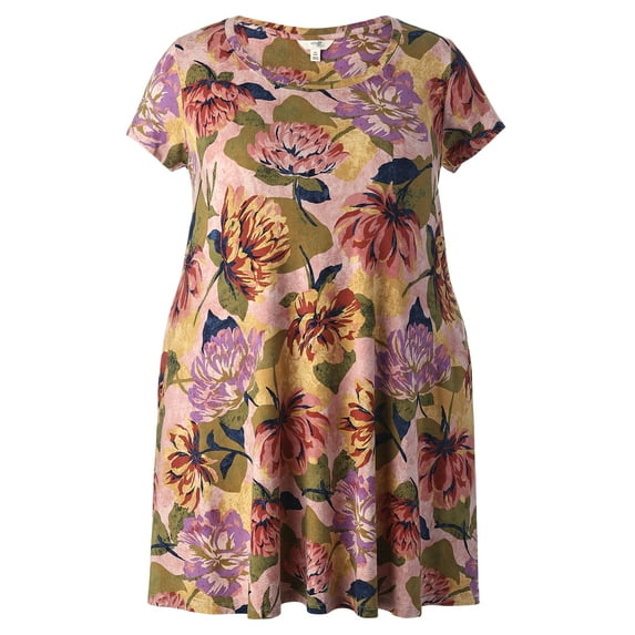 Terra & Sky Women's Plus Swing Knit Dress, Sizes 0X-5X