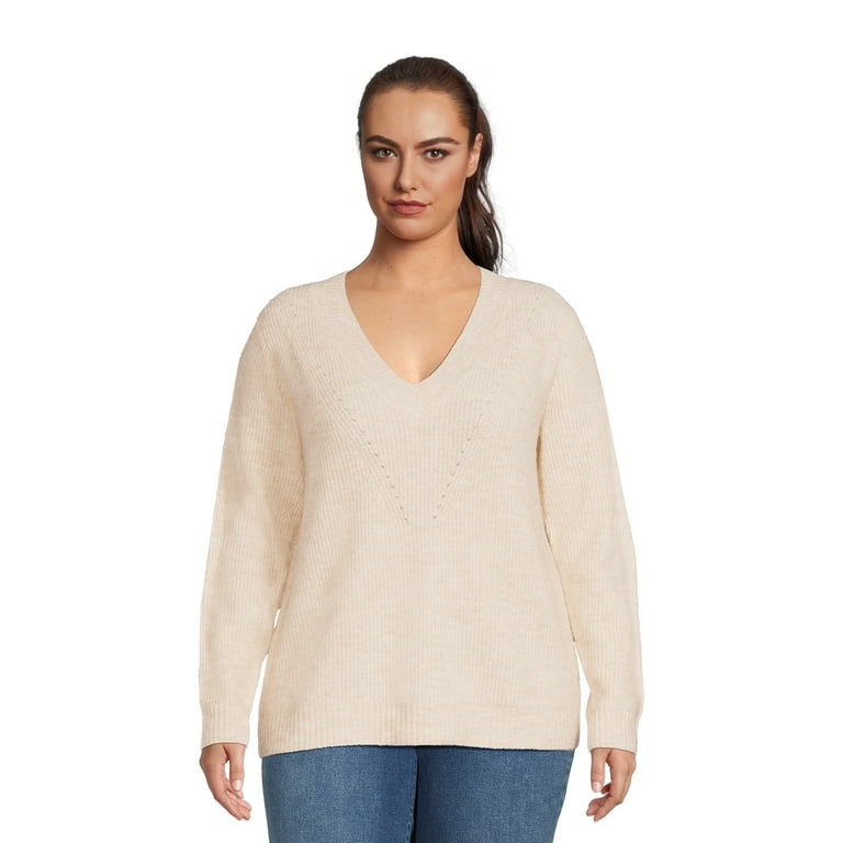Terra Sky Women s Plus Size Textured Pullover Sweater Walmart