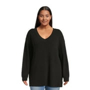Terra & Sky Women’s Plus Size Textured Tunic Sweatshirt