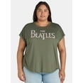 Terra & Sky Women&rsquo;s Plus Size The Beatles Graphic Band Tee with Short