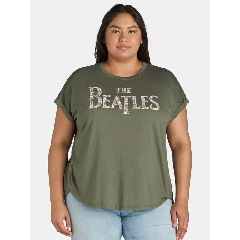 tシャツ ＴＨＥ　ＢＥＡＴＬＥＳ　Ｔｓｈｉｒｔ レディース Terra & Sky Women's Plus Size The Beatles Graphic Band Tee