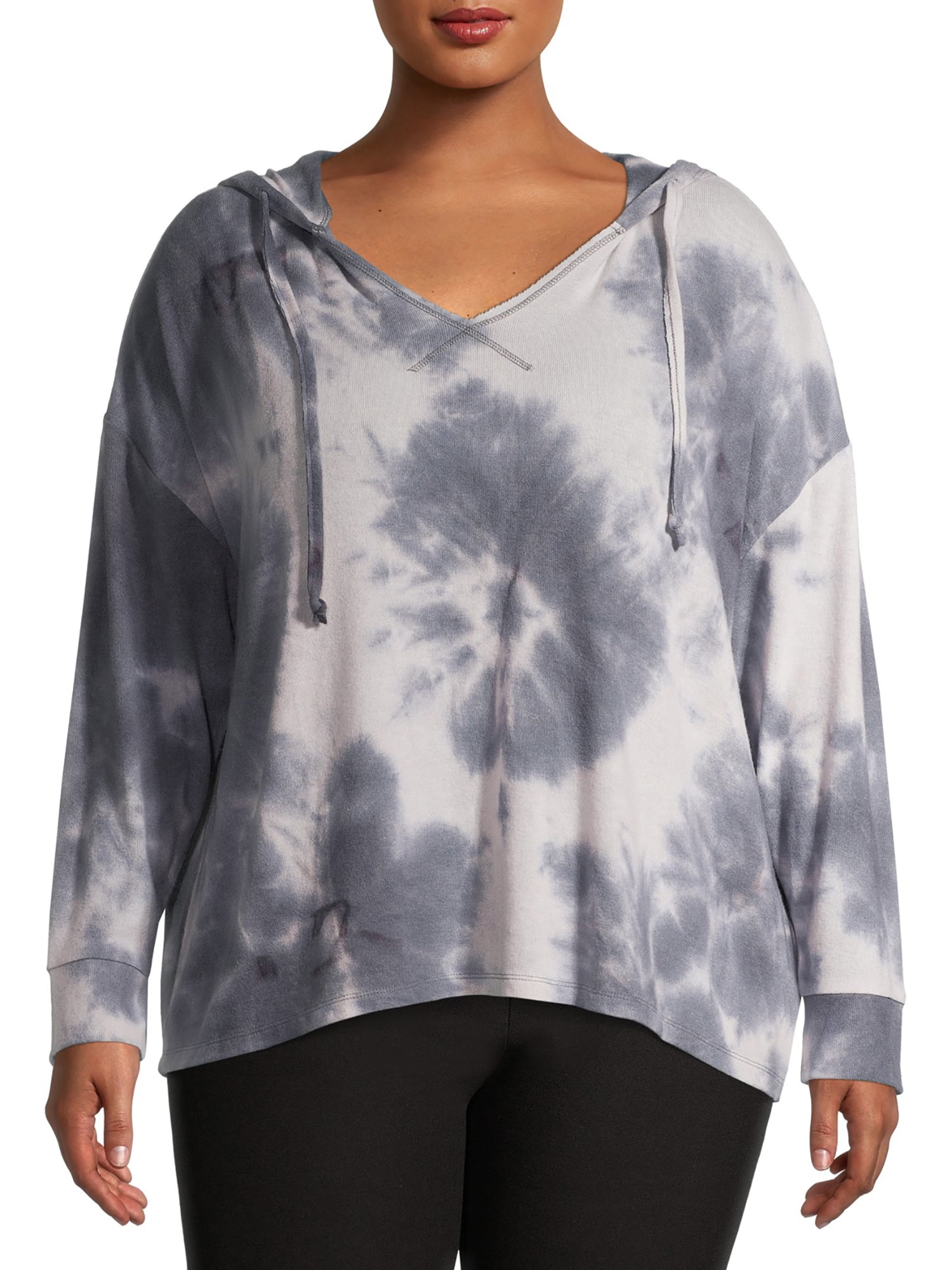 V neck tie dye sweatshirt cheap