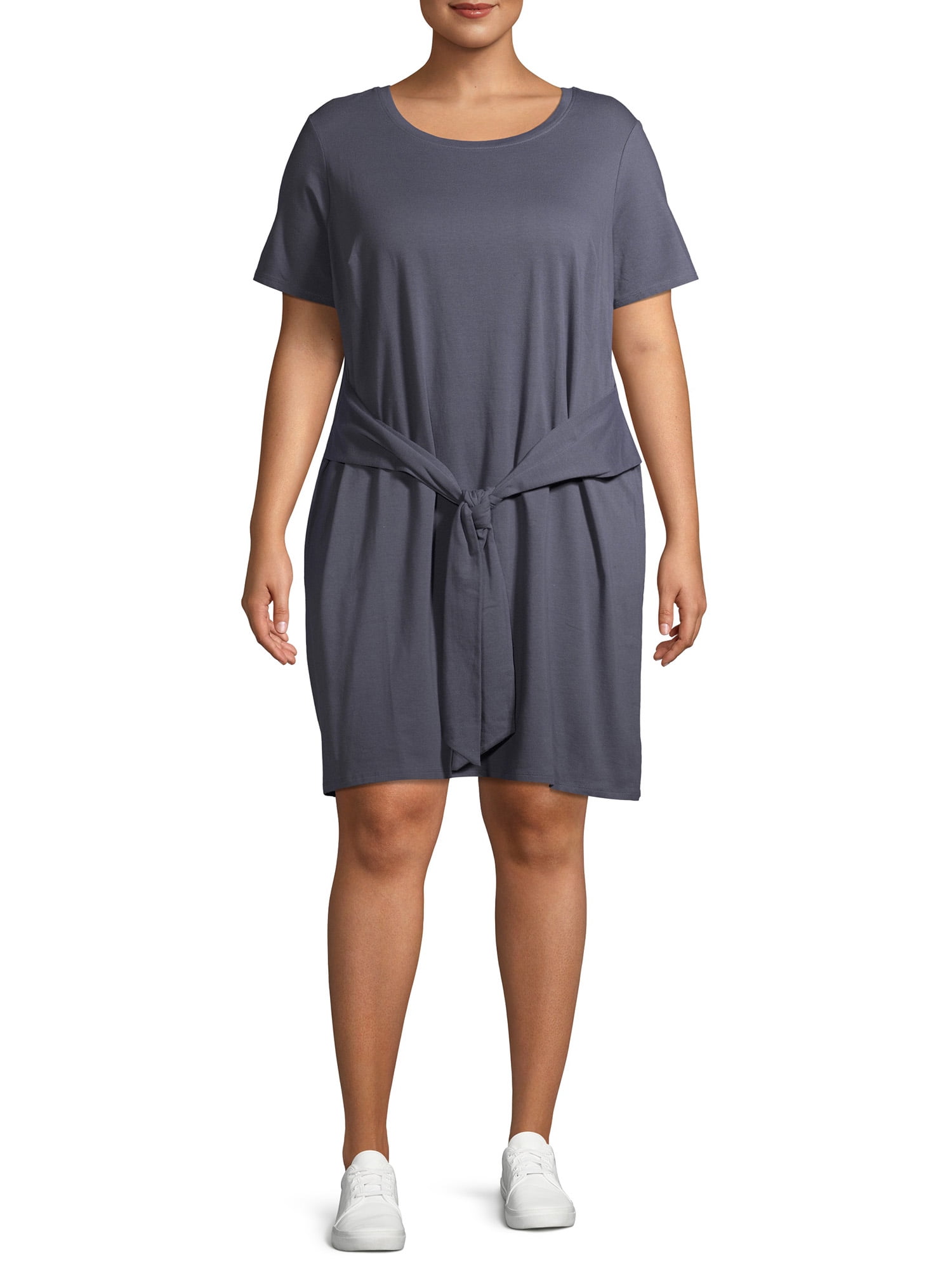 Terra & Sky Women's Plus Size Tie Waist Dress - Walmart.com